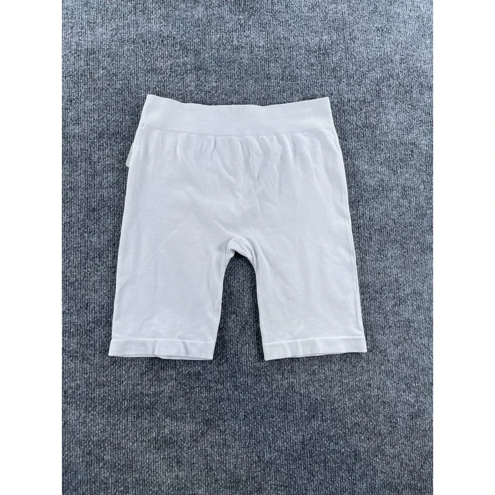 Free People Intimately FP White Ribbed Seamless Biker Shorts OB991029 M/L NWT